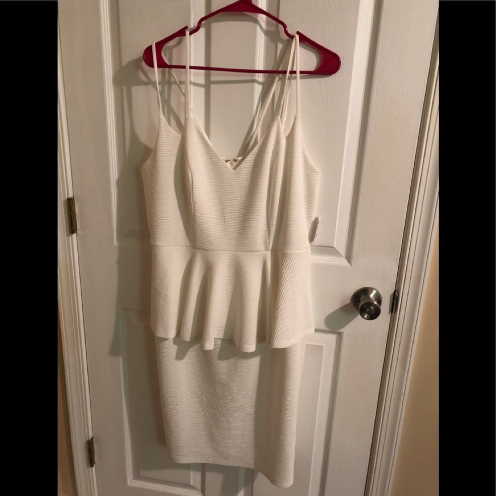 Spaghetti strap peplum dress